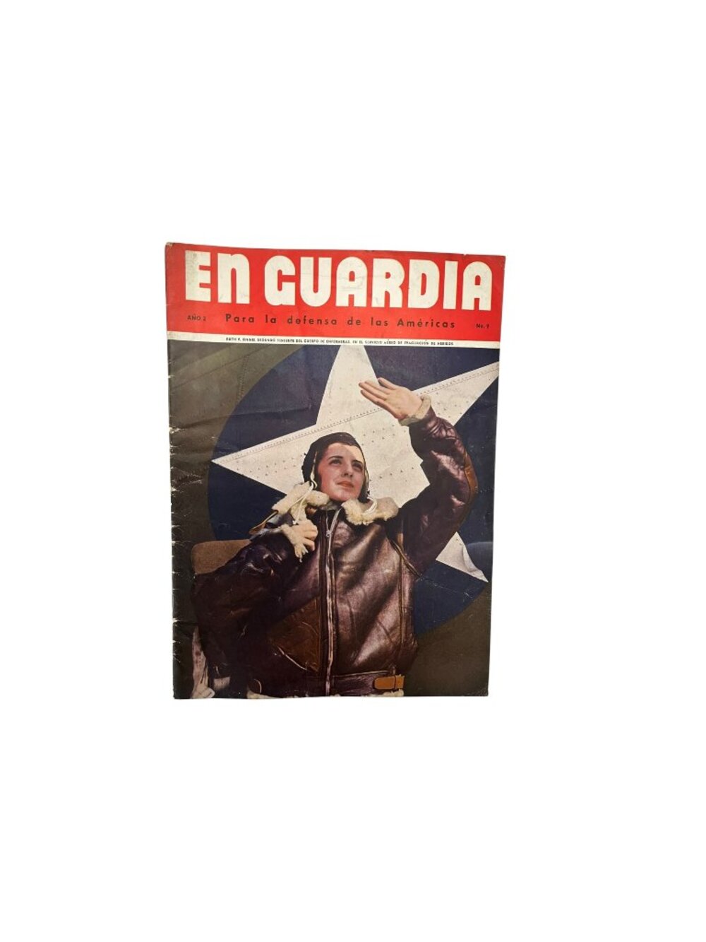 Vintage 1940s En Guardia Magazine Spanish WWII Propaganda Aviation Cover Latin A